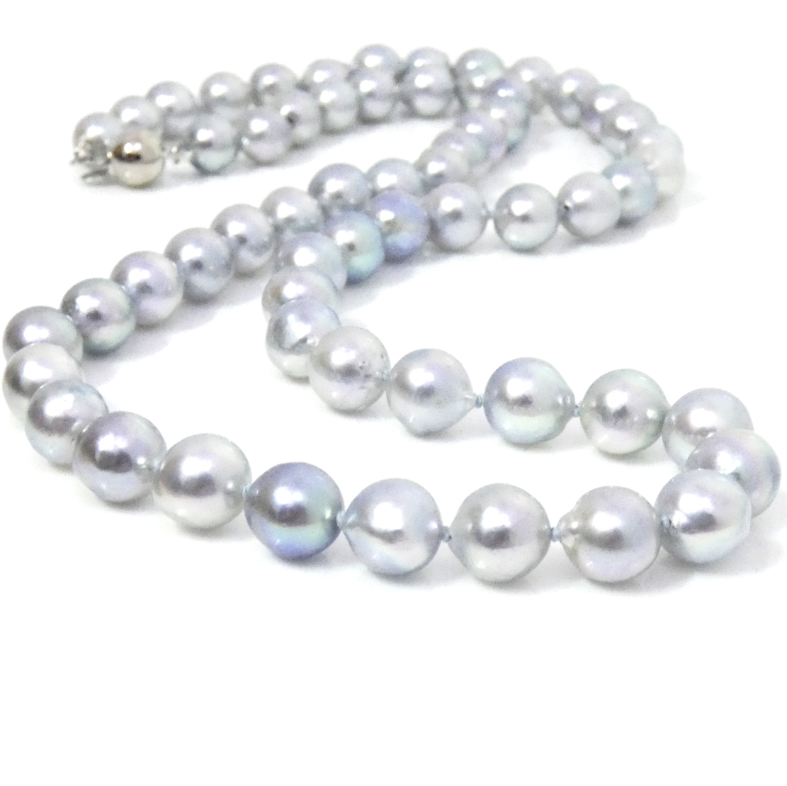 Blue 8-9mm Akoya Pearl Necklace